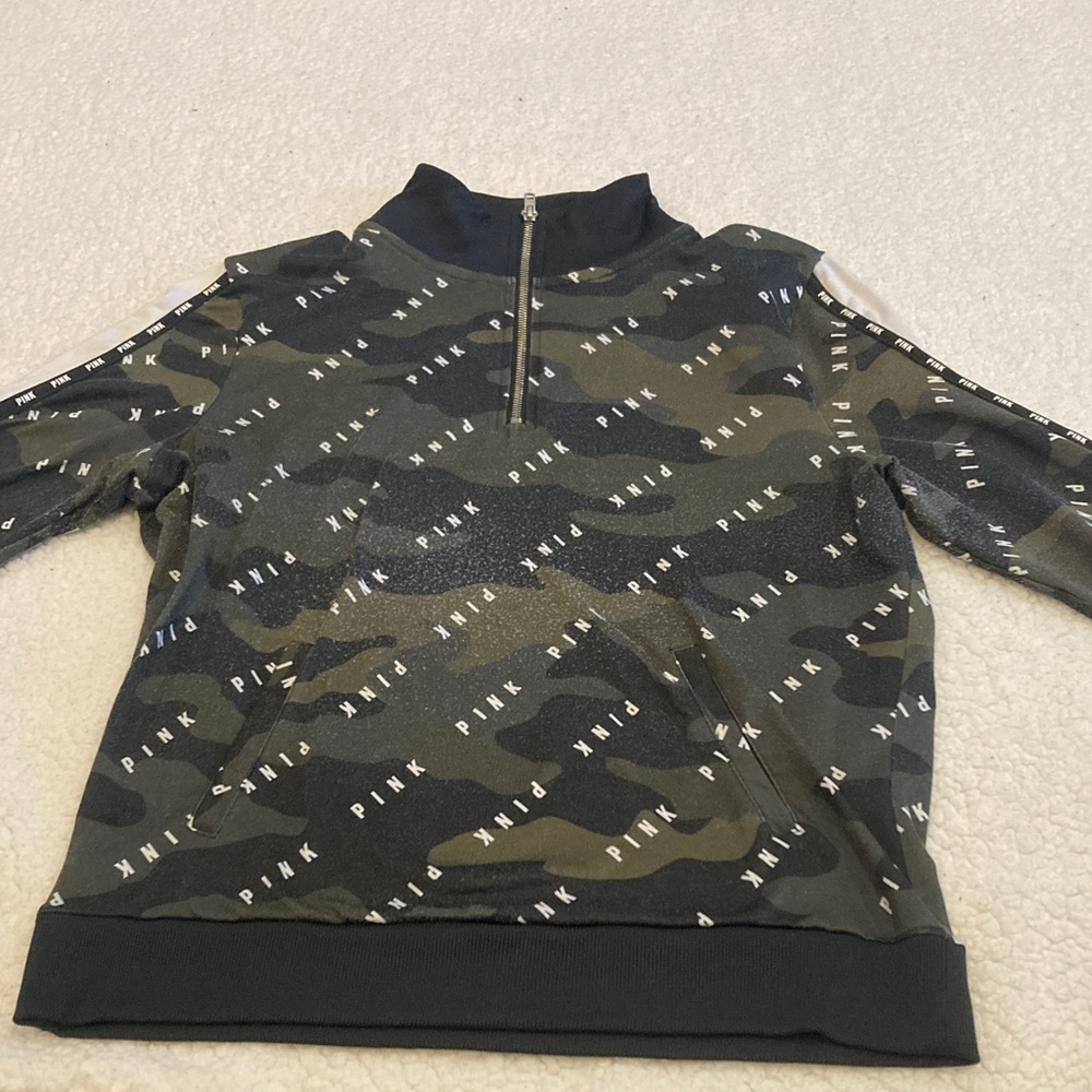 PINK Victoria's Secret Camouflage Sweater - Black and Green